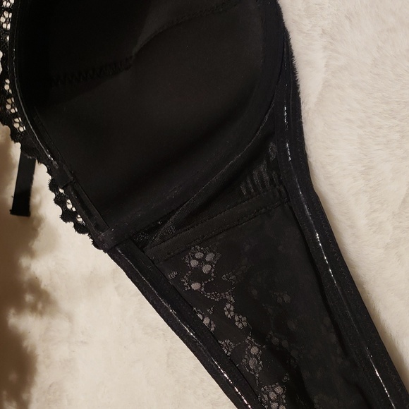 NWOT Victoria secret 40D black strapless push up bra lace - Picture 10 of 12